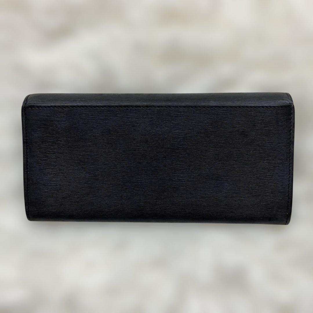 極美品 現行モデル 入手困難 長財布 マルチストライプ 銀ロゴ ブラック