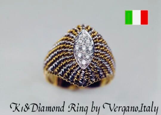 K18 ダイヤ　リング　Vergano(Itary)