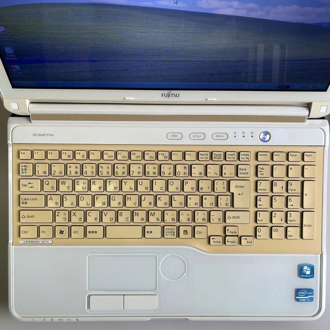 ☆訳有安美品☆WindowsXP☆富士通15.6インチ大画面PC☆第3世代i7☆