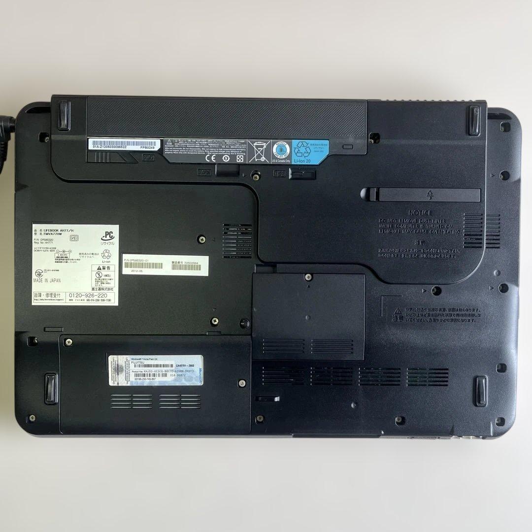 ☆訳有安美品☆WindowsXP☆富士通15.6インチ大画面PC☆第3世代i7☆