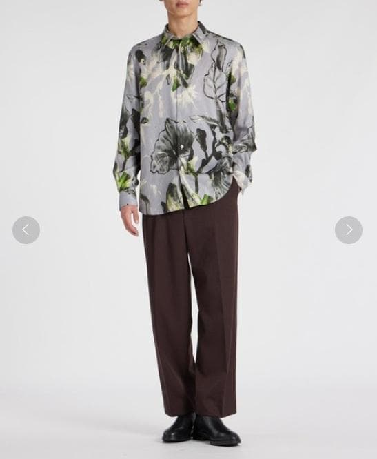 定価29700円 PAUL SMITH Painted Leaf 長袖 シャツ