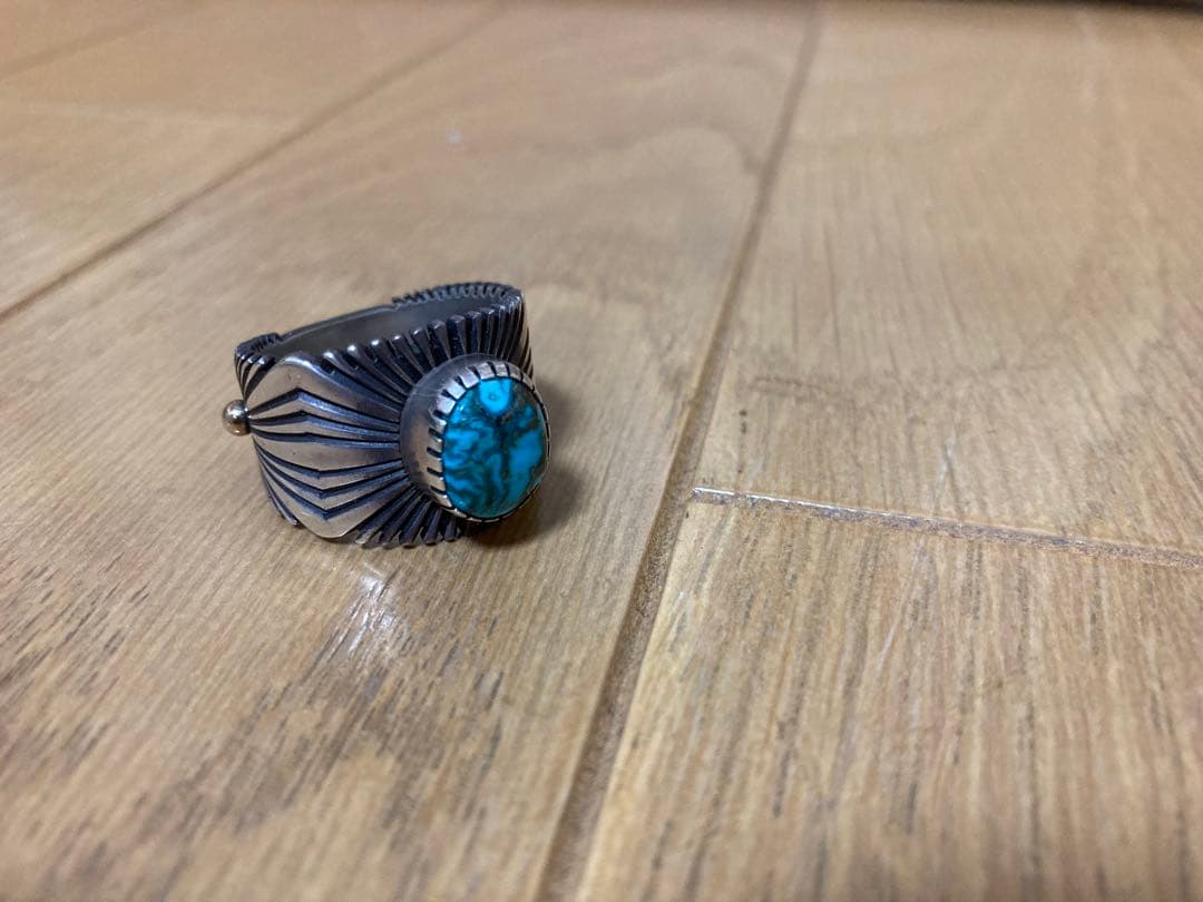 希少　ナバホリング　パトリシアペドニー　14K アパッチブルーターコイズ　リング