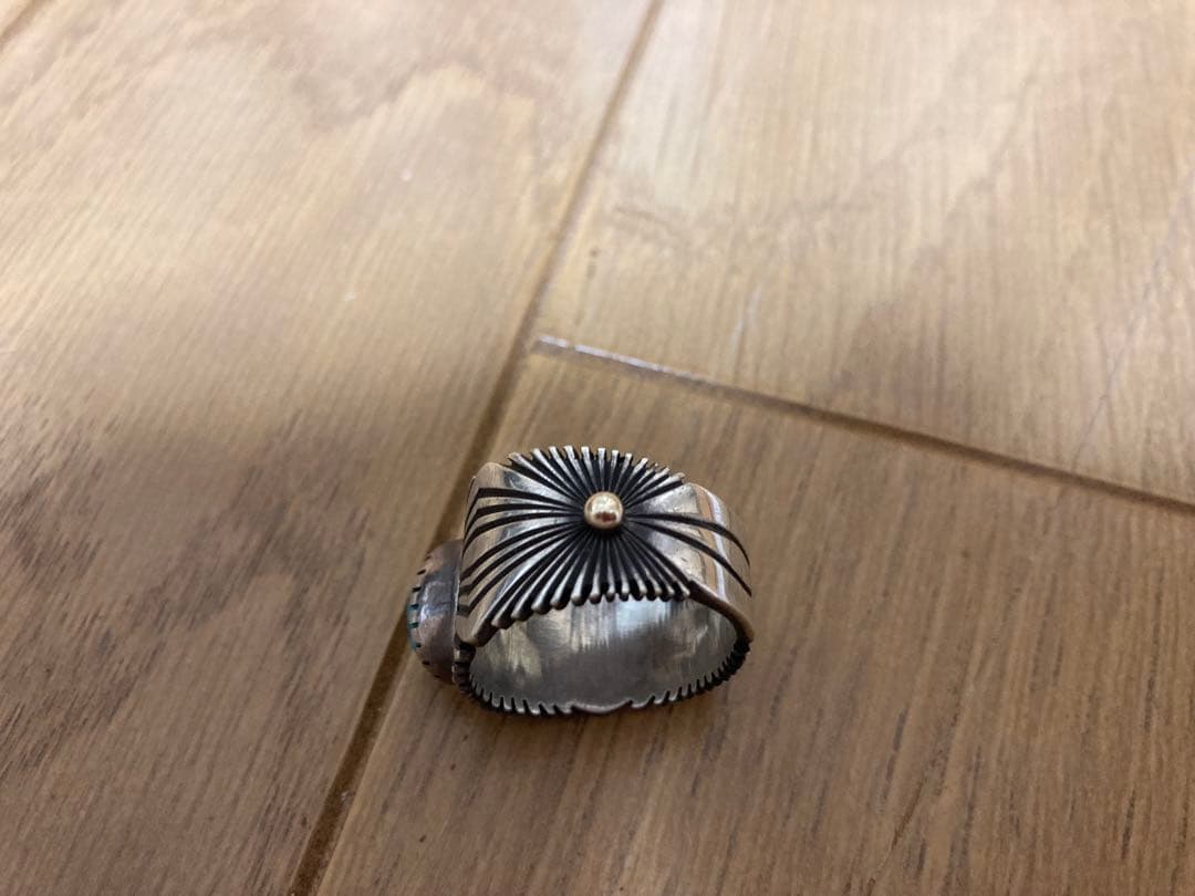 希少　ナバホリング　パトリシアペドニー　14K アパッチブルーターコイズ　リング