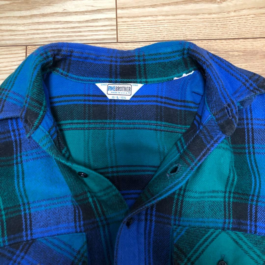 80’s FIVE BROTHER L/S Flannel Shirts:L