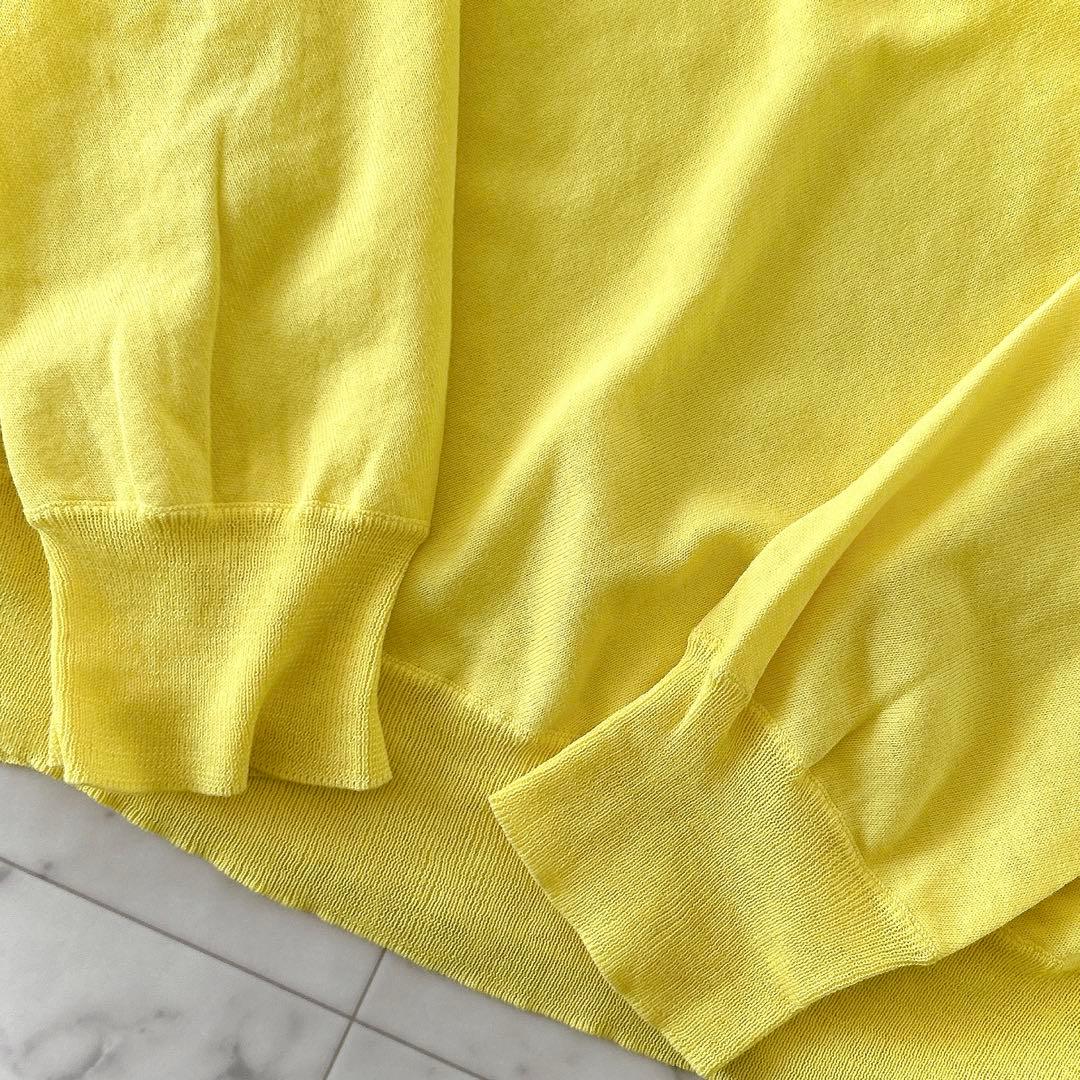 美品 ドゥロワー コットン ハイゲージ ニットプルオーバー イエロー サイズ2