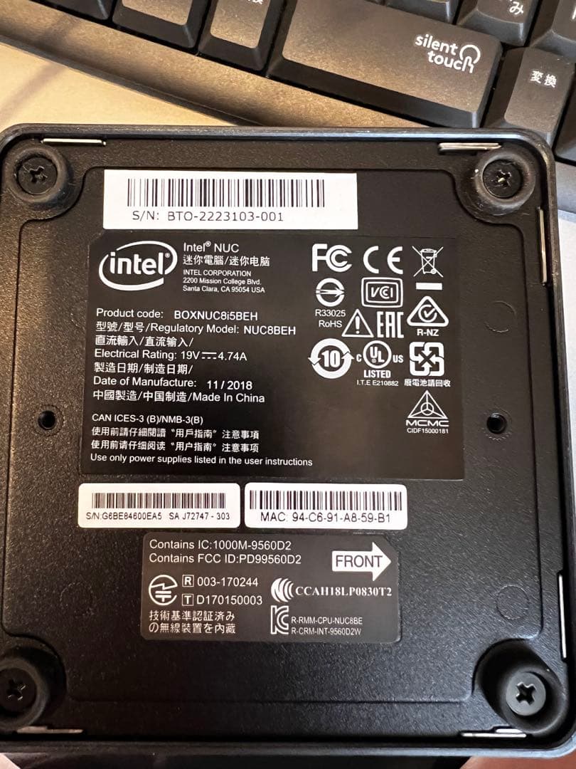 c*u様 intel NUC BOXNUC8i5BEH ミニPC Windows
