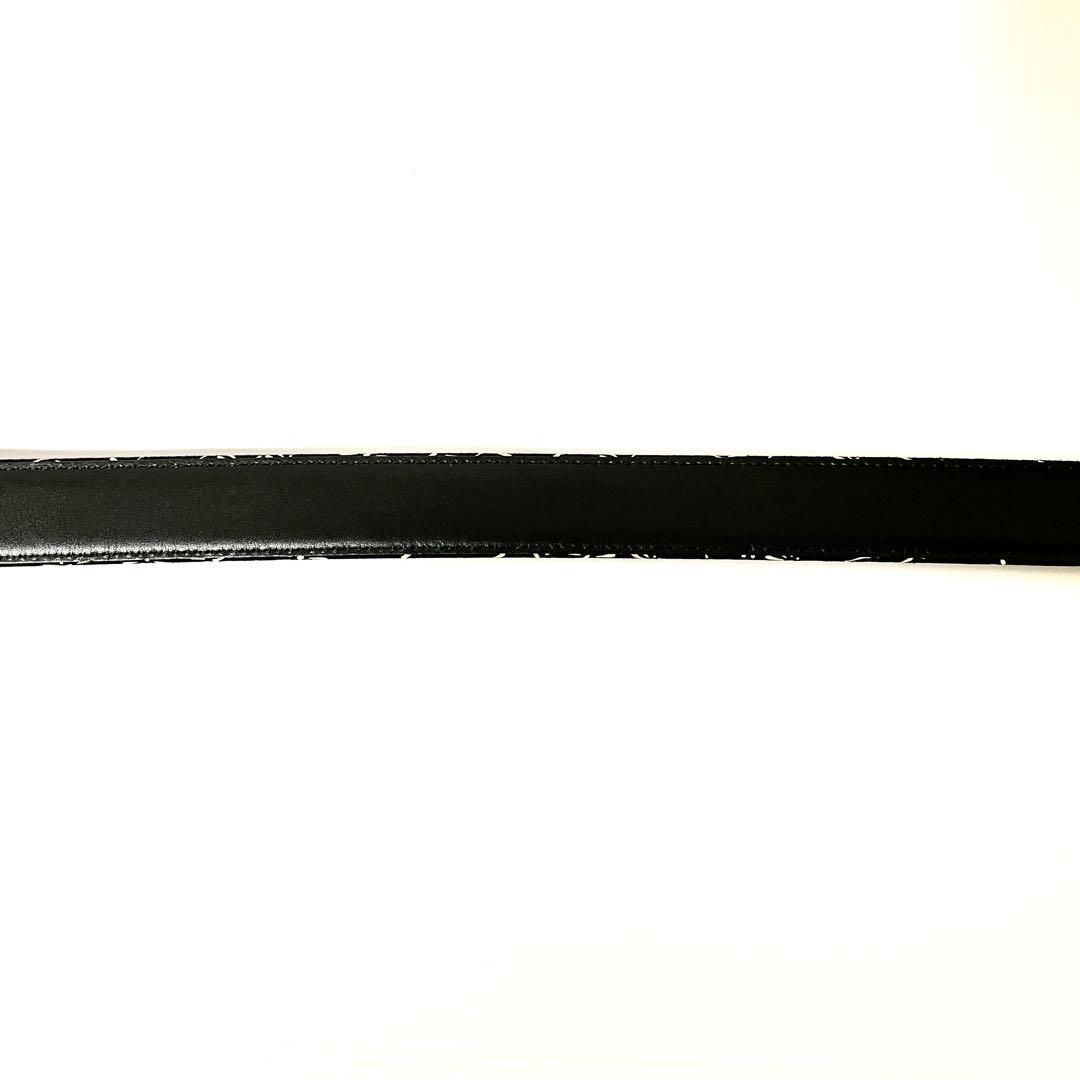 【美品】印傳屋 ベルト　印伝 インデンヤ トンボ　鹿革 レザーベルト 黒