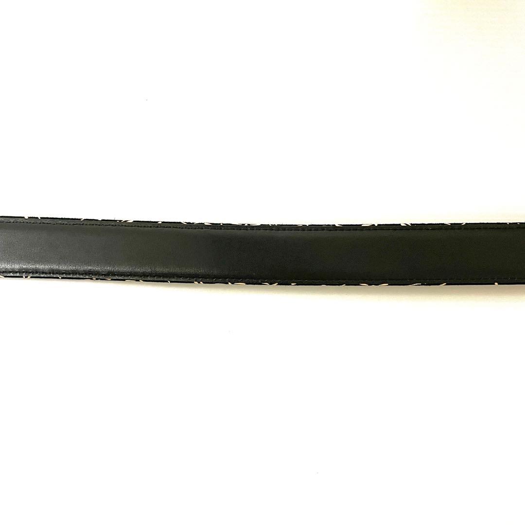 【美品】印傳屋 ベルト　印伝 インデンヤ トンボ　鹿革 レザーベルト 黒