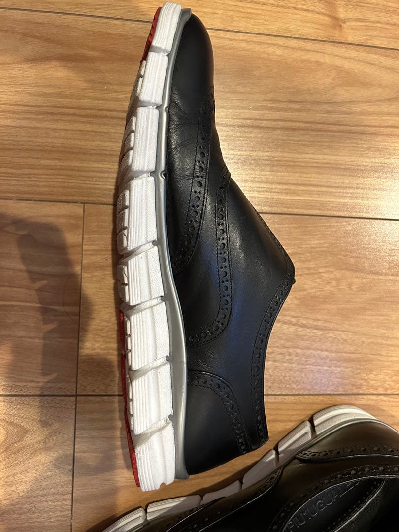 【上質】1piu1uguale3 Black WINGTIP SLIP-ON