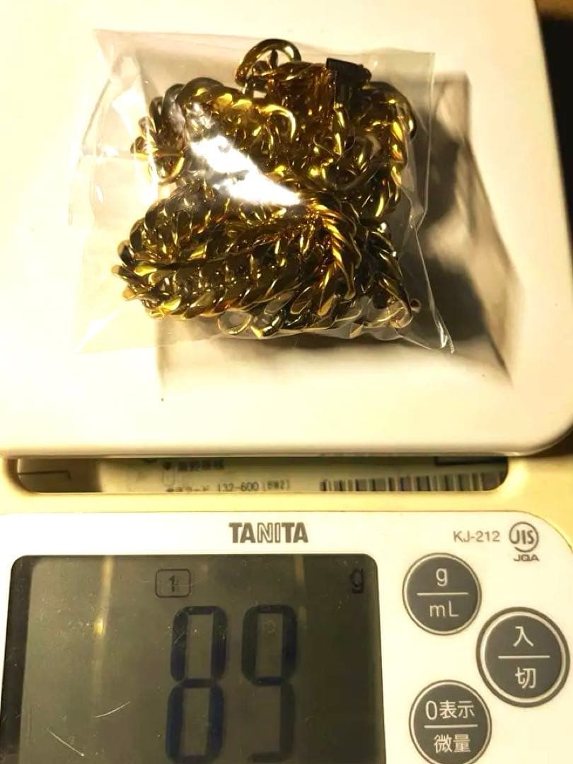 値引き！喜平 ネックレス k18 6面ダブル 1cm幅50cmステンレス キヘイ