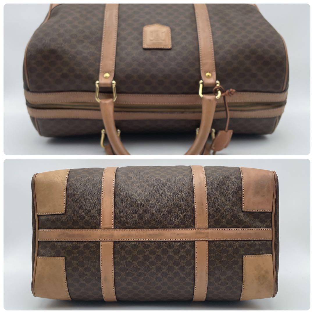 ✨️美品✨️ヴィンテージ セリーヌ マカダム ボストンバッグ ブラウン レザー