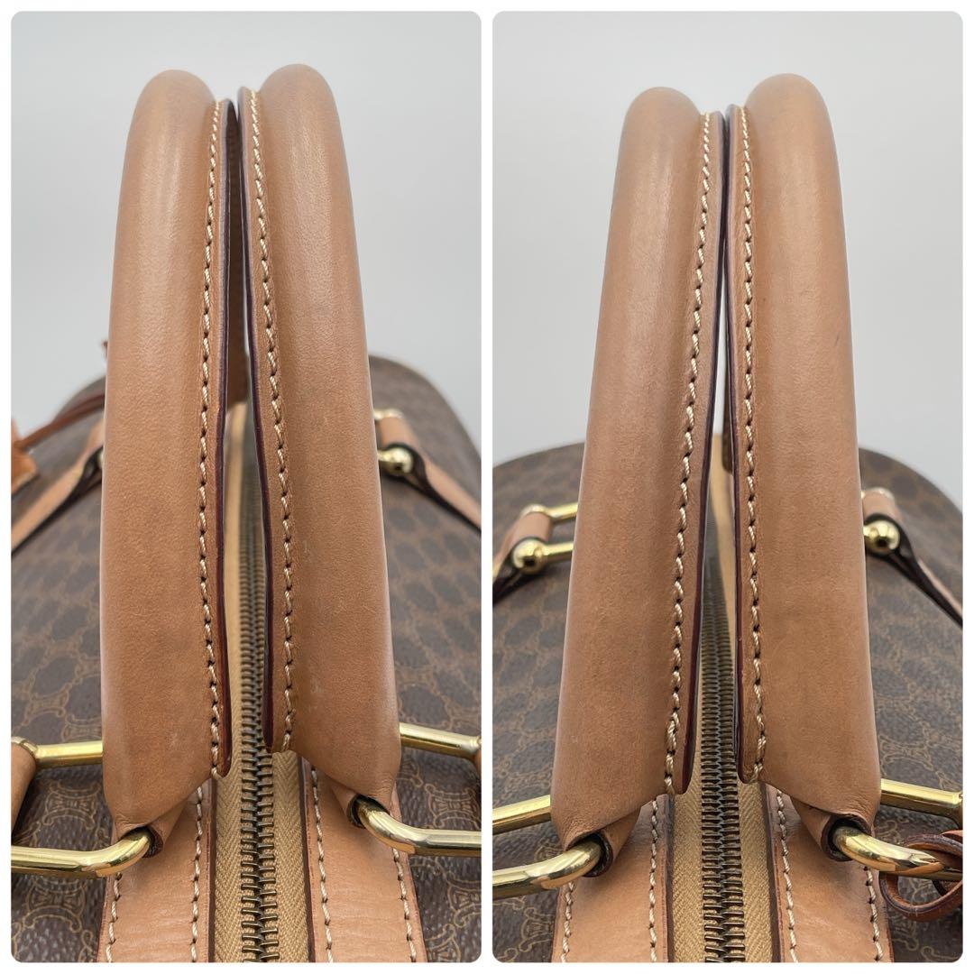 ✨️美品✨️ヴィンテージ セリーヌ マカダム ボストンバッグ ブラウン レザー