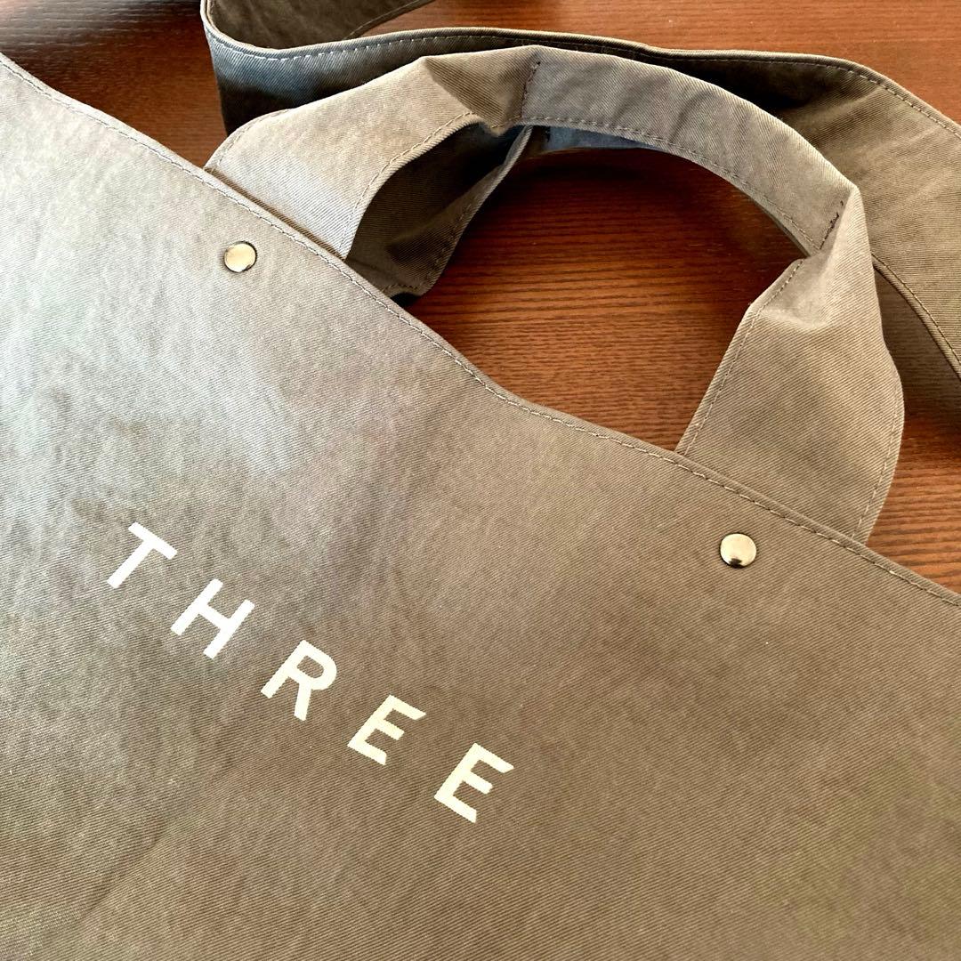THREE グレー トートバッグ エコバッグ