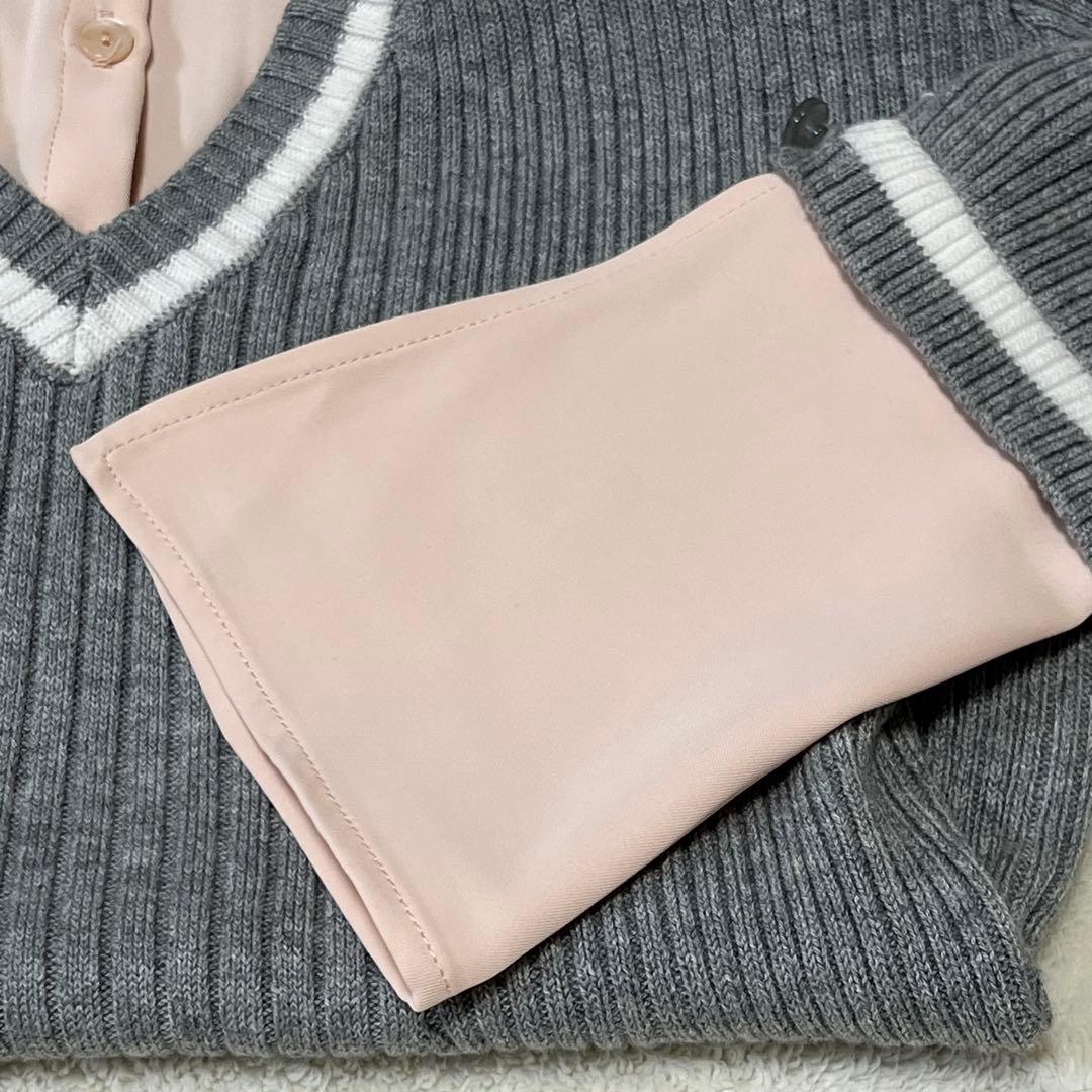 LIP SERVICE シャツドッキングプリーツワンピース　ピンク