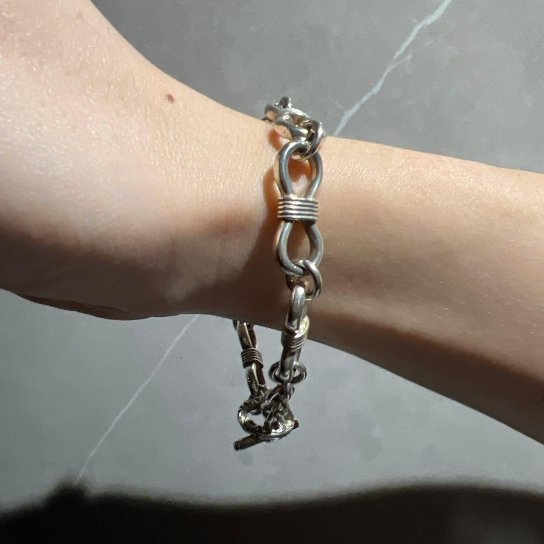 SAAD シルバー チェーンブレスレット 約20cm Tバー式