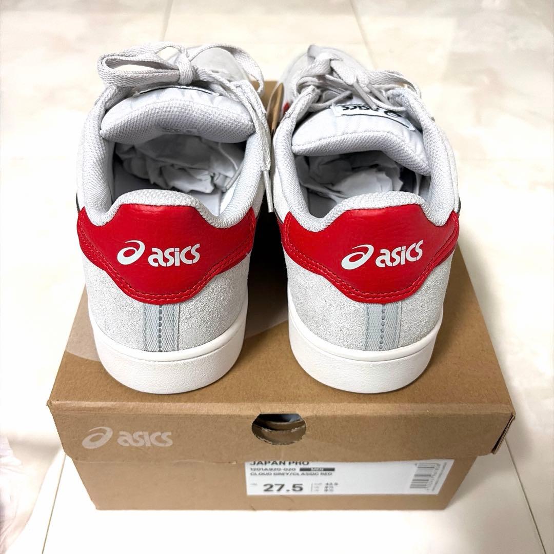 【値下げ】アシックス　ジャパンプロ　グレー／レッド　27.5 スケシュー