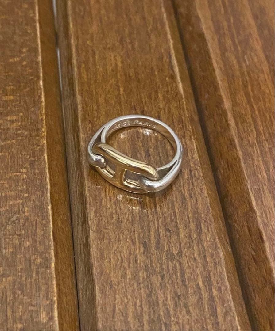 初期コマHERMES エルメス シェーヌダンクル コンビ リング サイズ48