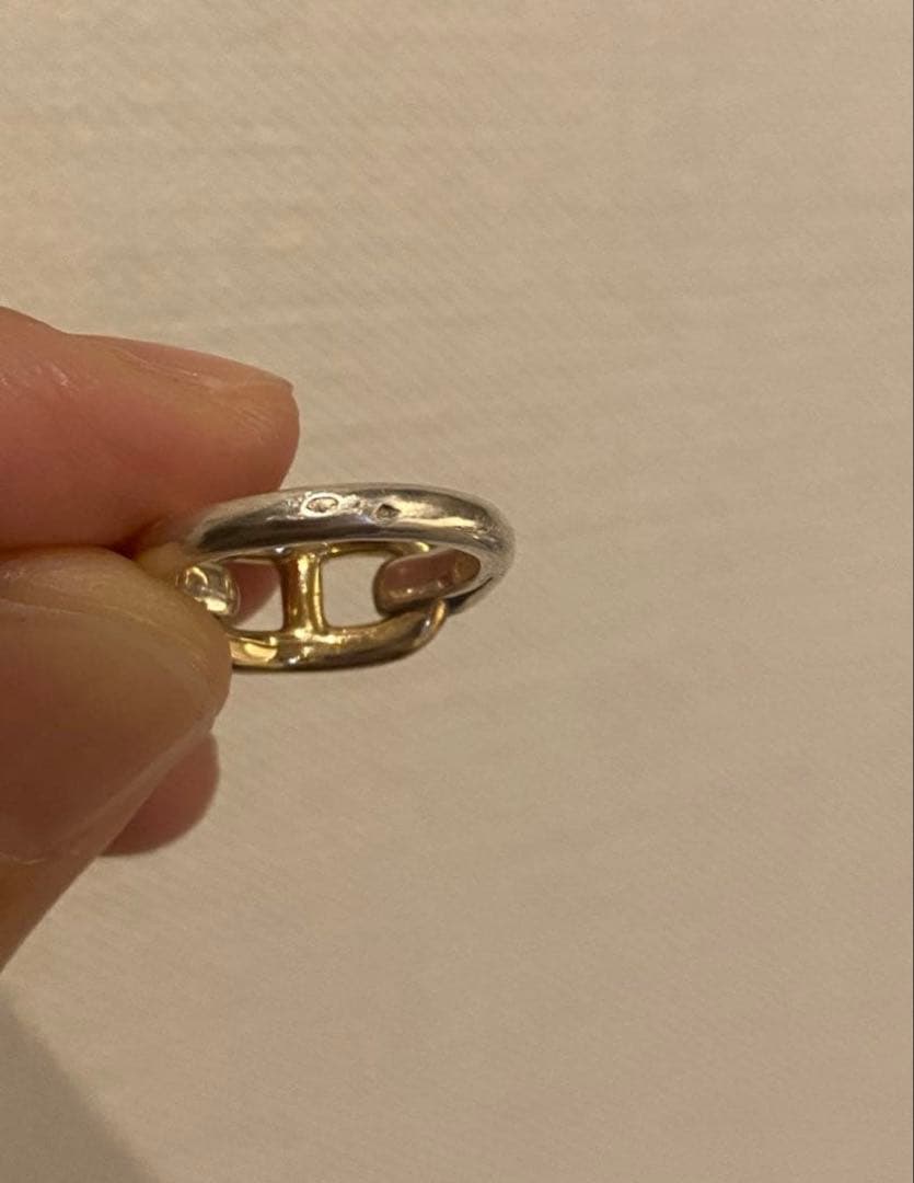 初期コマHERMES エルメス シェーヌダンクル コンビ リング サイズ48