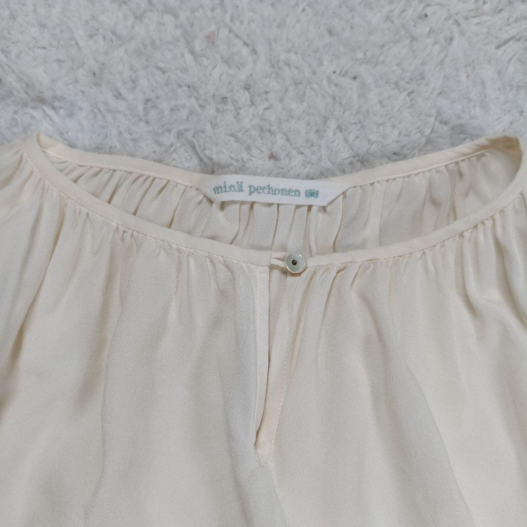 定価5万 ミナペルホネン現行　シルクブラウス　SPICA　36　長袖　レディース