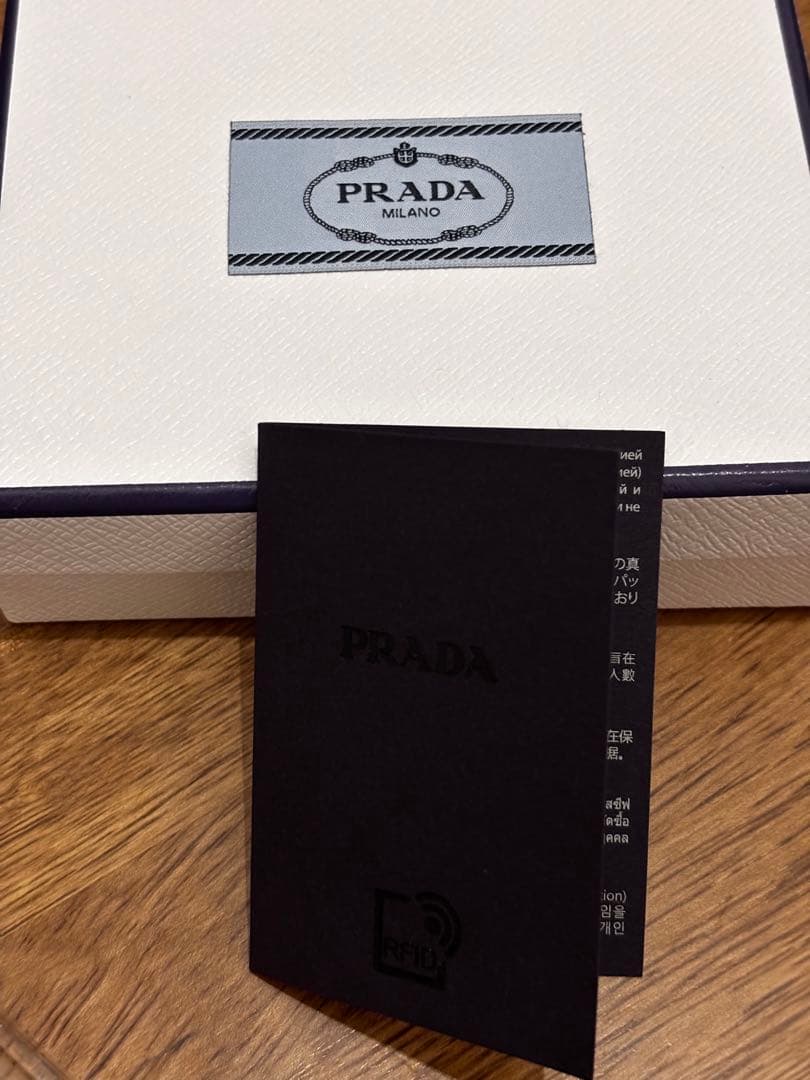 ★PRADA プラダ 三角プレート付 ラウンドファスナー レザー ケース