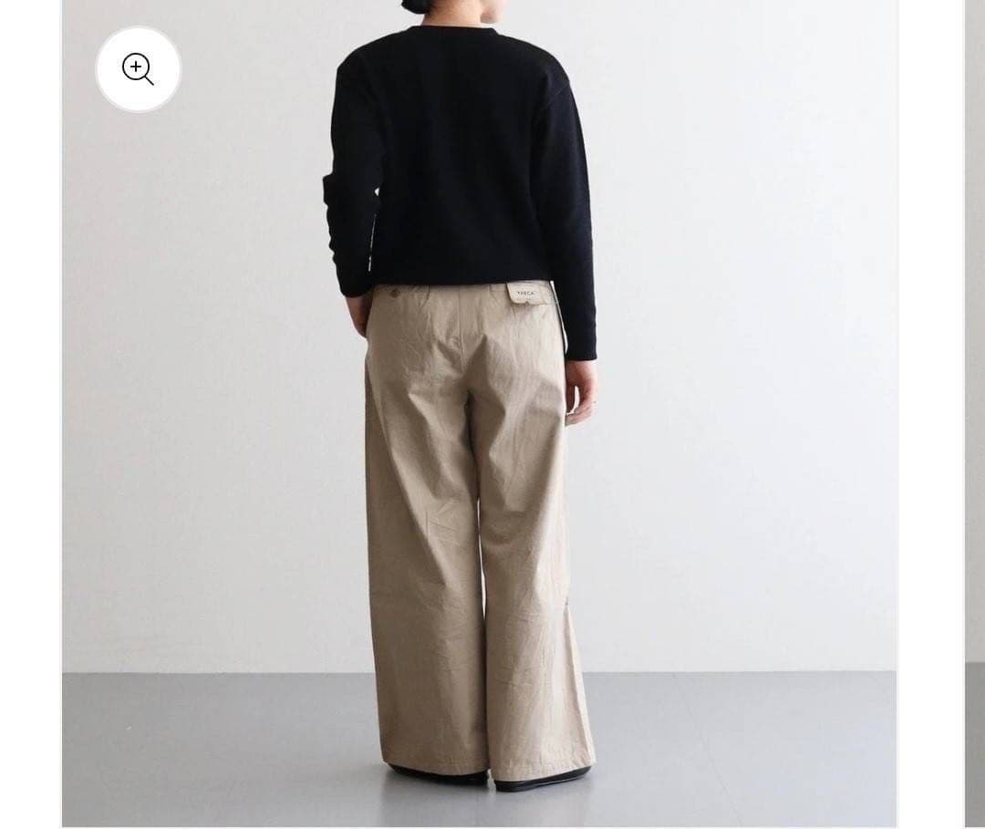 新品 タグ付き YAECA ヤエカ チノクロス パンツ ワイド カーキベージュ