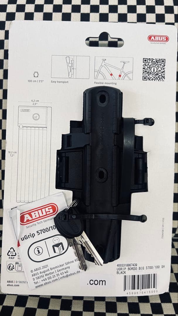 まっくんABUS uGrip BORDO 5700K 自転車ロック 100