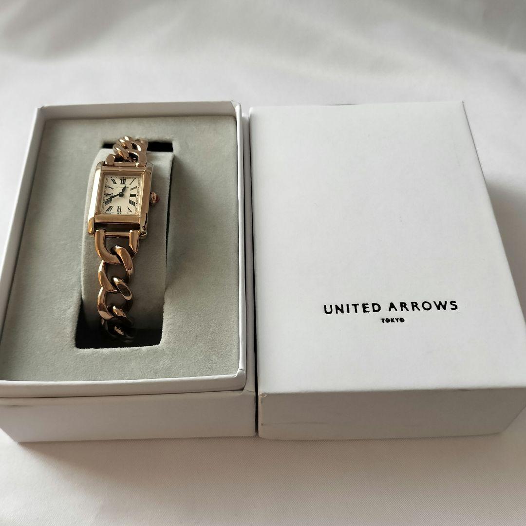 ゆ*い様 UNITED ARROWS 腕時計 スクエア チェーン ゴールド