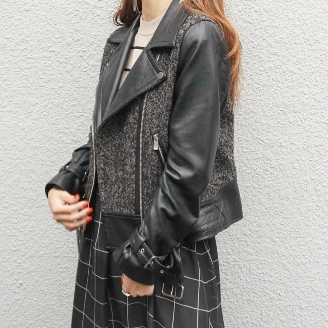 グレースコンチネンタル diagram ツイードライダースジャケット 36