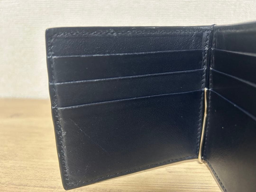 GUCCI ネイビー レザー マネークリップ