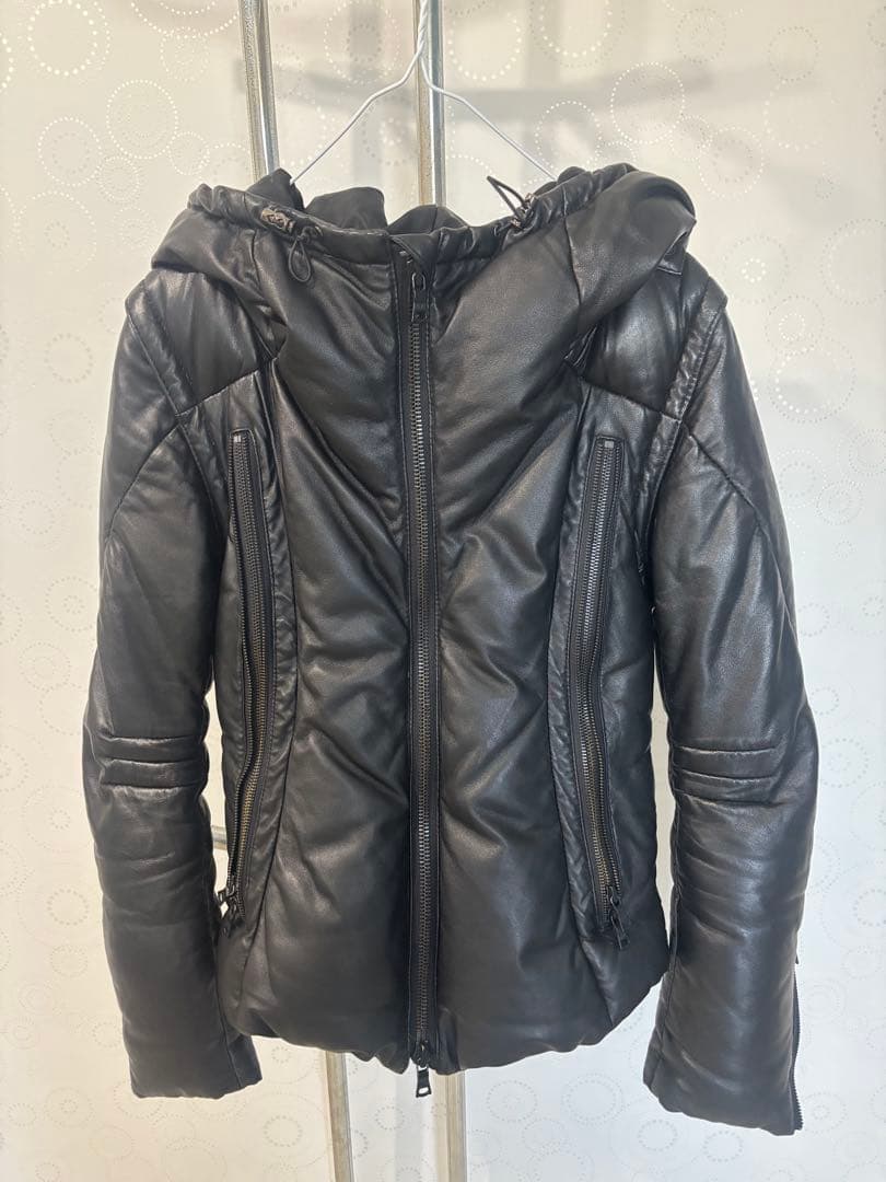 BUFFALO BOBS 黒 レザーアウター フード付き