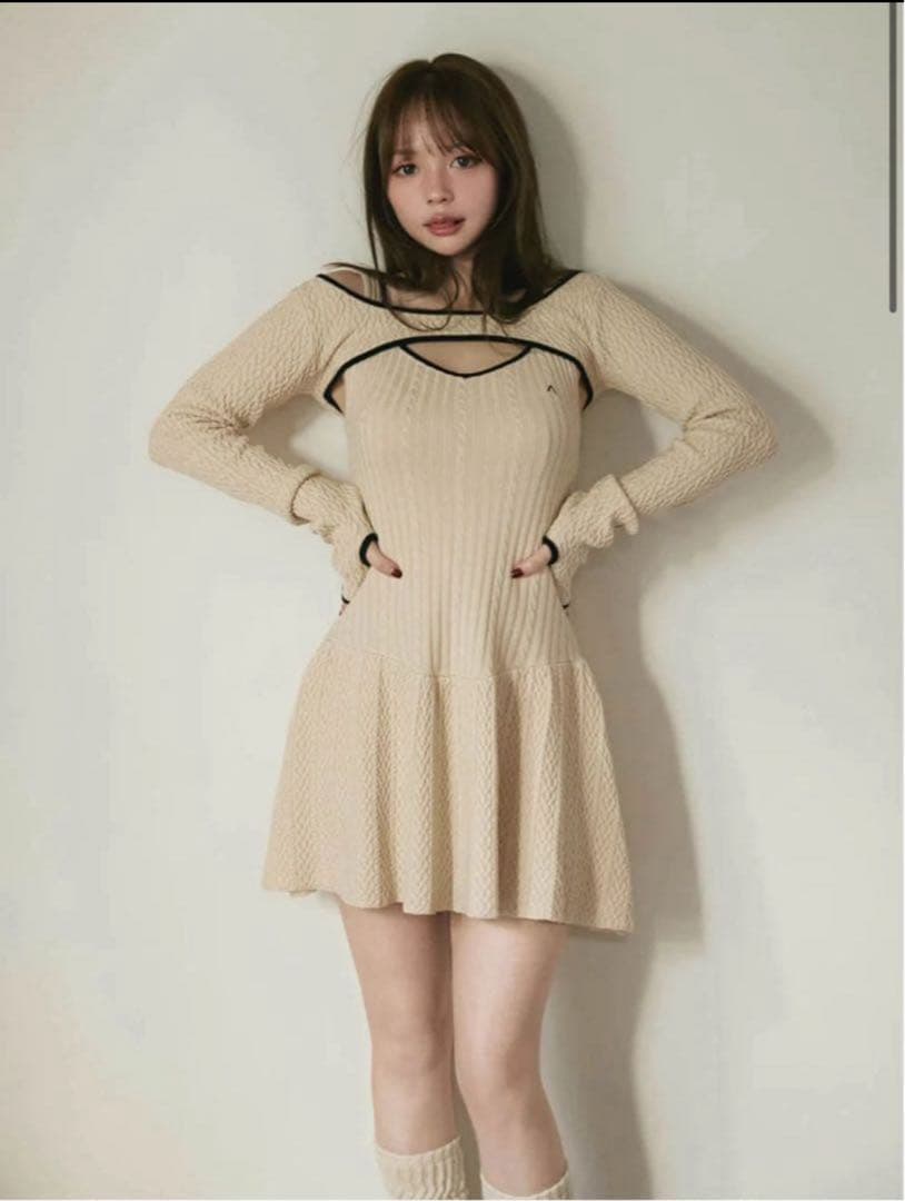 正規品 アンドマリー Nana cable flare mini dress