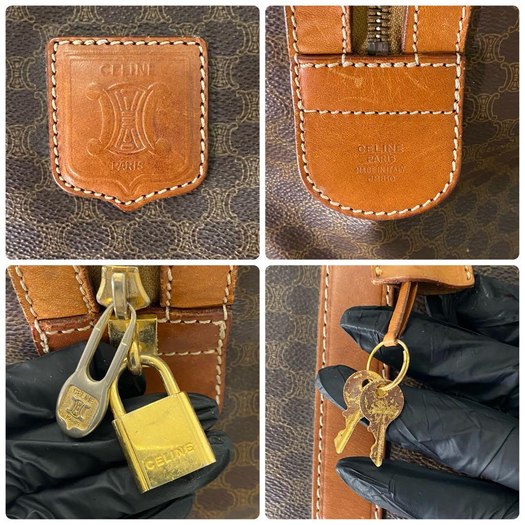 セリーヌ ボストンバック 大容量 マカダム柄 トリオンフ ヴィンテージ