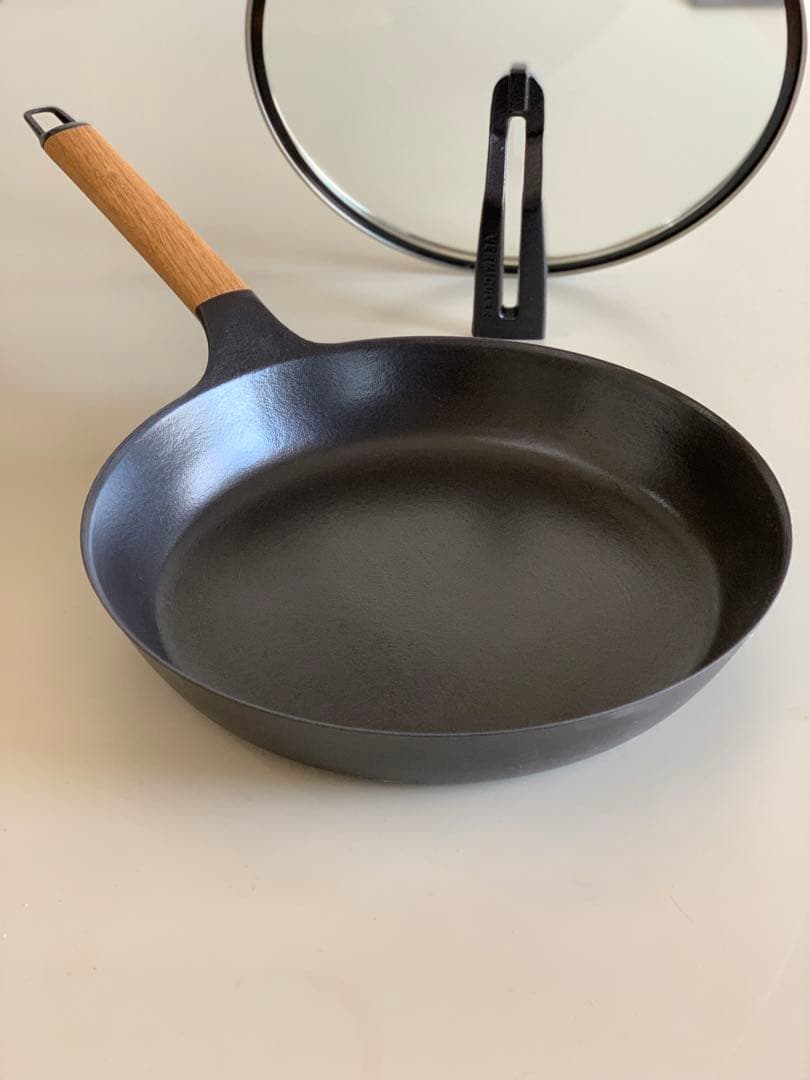 バーミキュラフライパン 26cmオーク/ガラス蓋セット