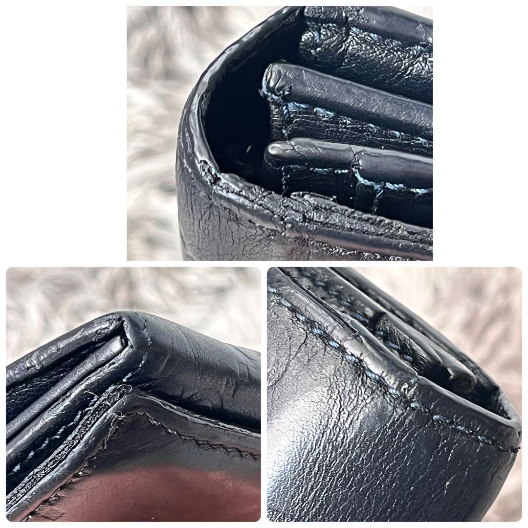 GUCCI シマ　長財布　ダークネイビー　メンズ　レディース