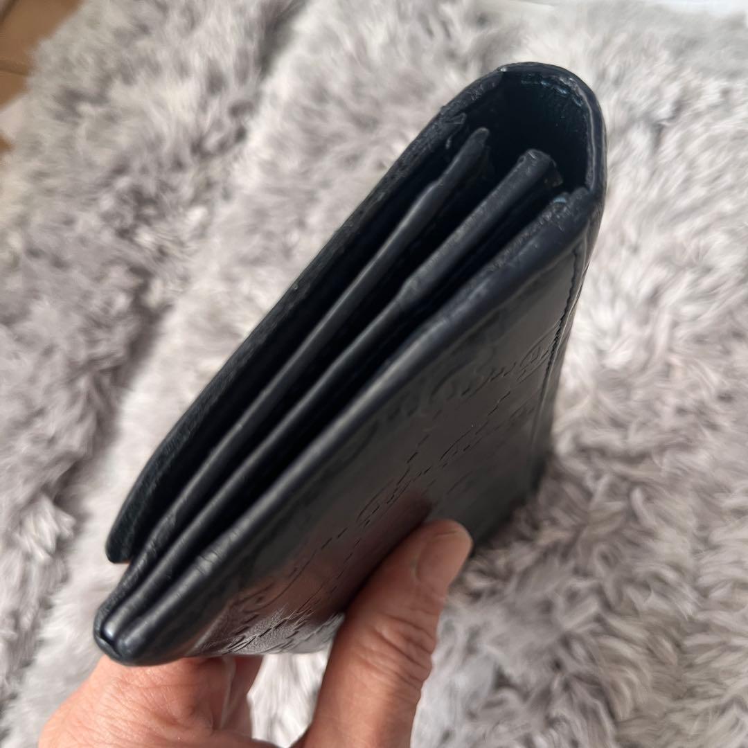 GUCCI シマ　長財布　ダークネイビー　メンズ　レディース