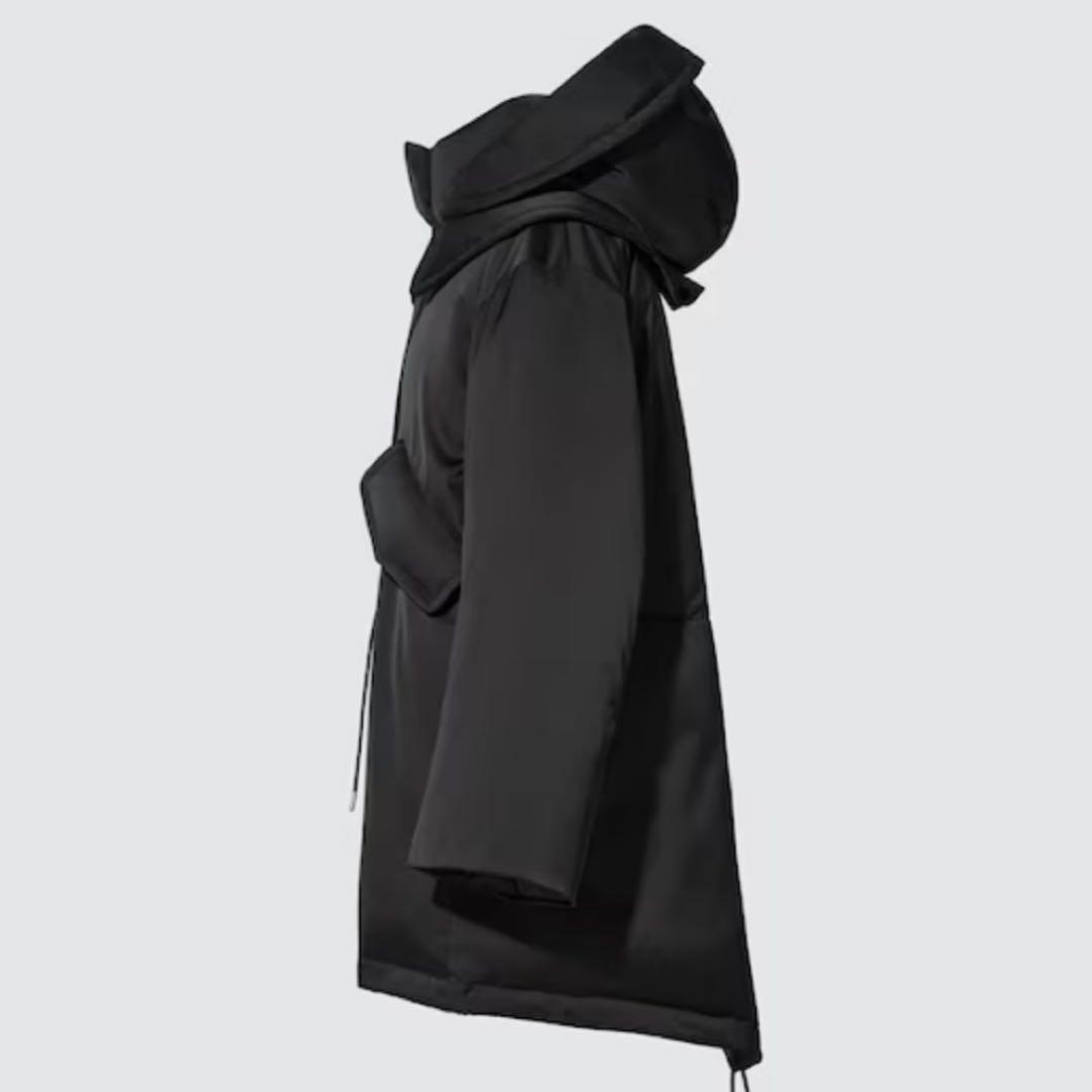 UNIQLO ＋J ダウンショートコート フード付き ブラック L 美品