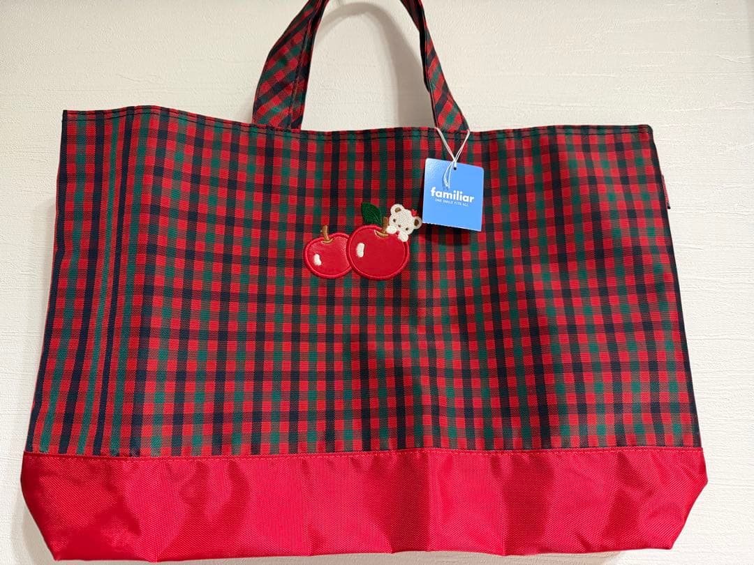 マドレーヌさん専用【新品】【完売】familiar 赤チェック柄レッスンバッグ