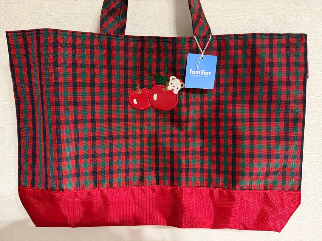 マドレーヌさん専用【新品】【完売】familiar 赤チェック柄レッスンバッグ