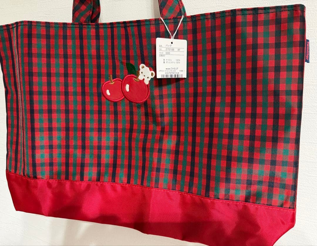 マドレーヌさん専用【新品】【完売】familiar 赤チェック柄レッスンバッグ