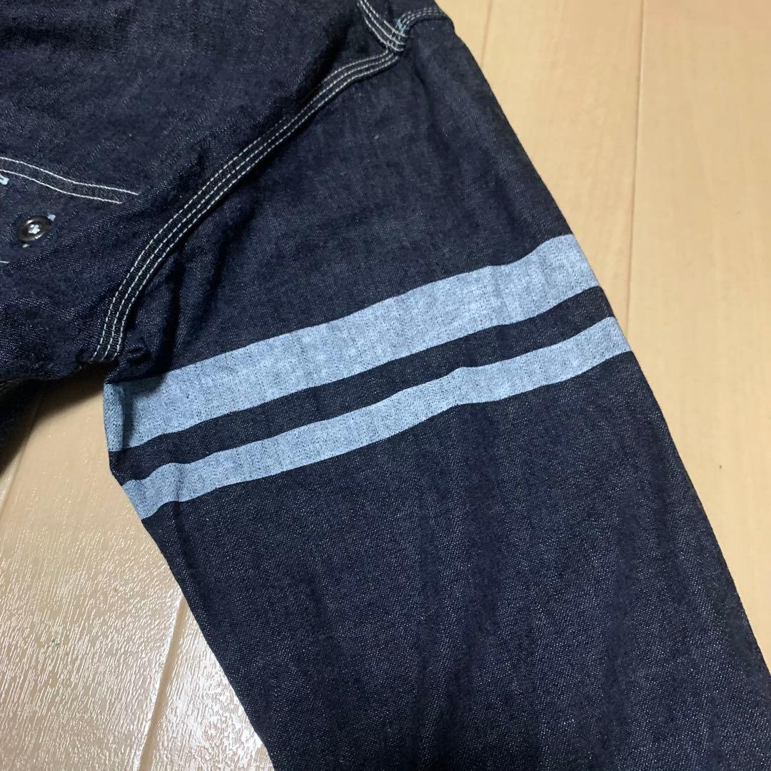 美品【桃太郎ジーンズ】出陣デニムワークシャツ 44 長袖 インディゴ 日本製