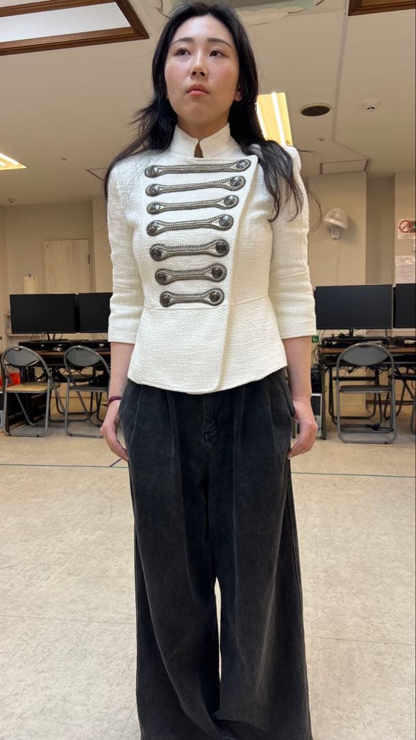 PIERRE BALMAIN ホワイトミリタリージャケット