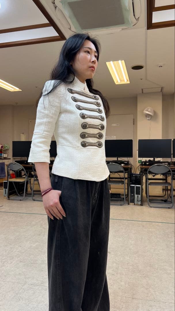 PIERRE BALMAIN ホワイトミリタリージャケット