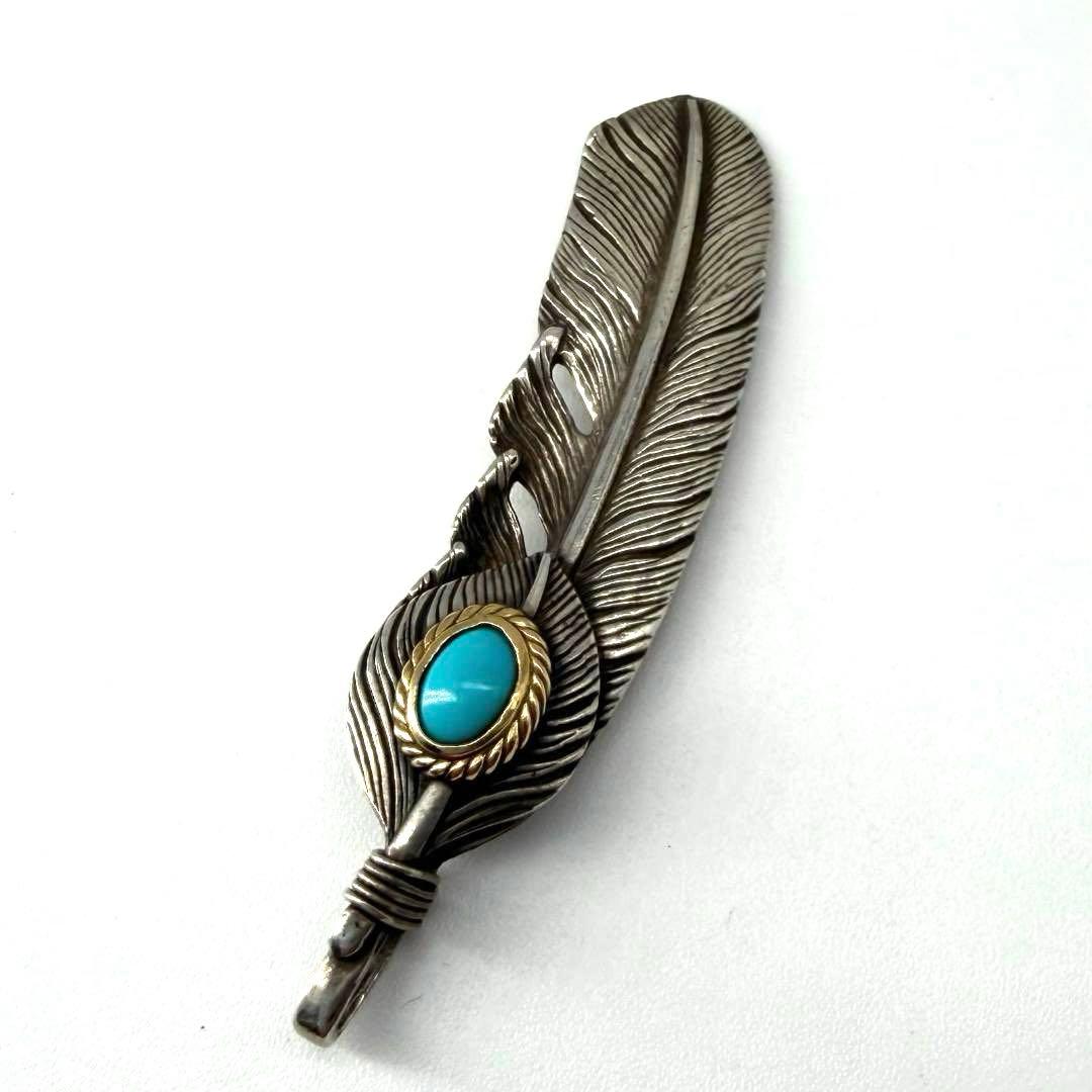 15932✨TADY&KING ハートSVフェザー金縄ターコイズ Lサイズ