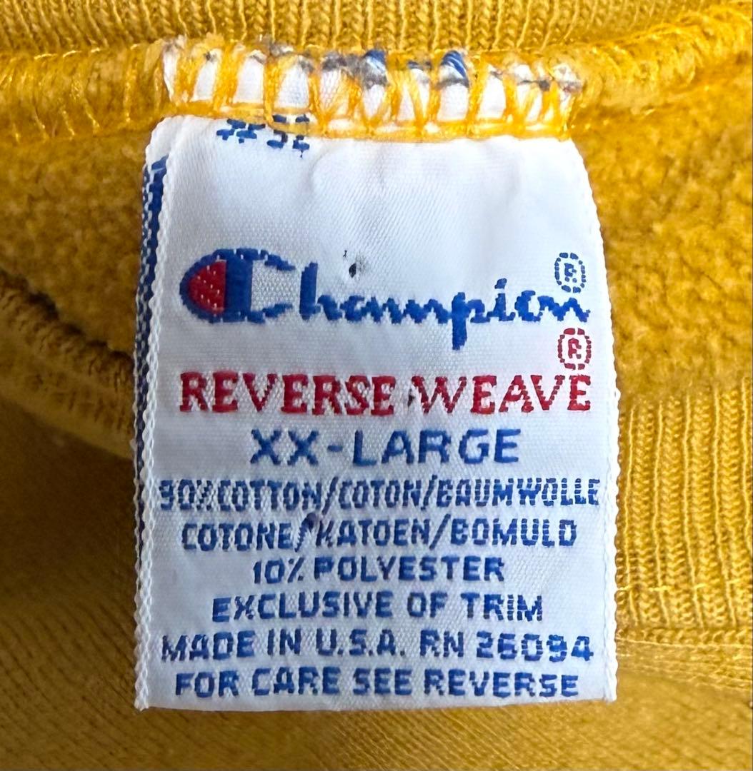 90s Champion ゴールド リバースウィーブ 刺繍タグ