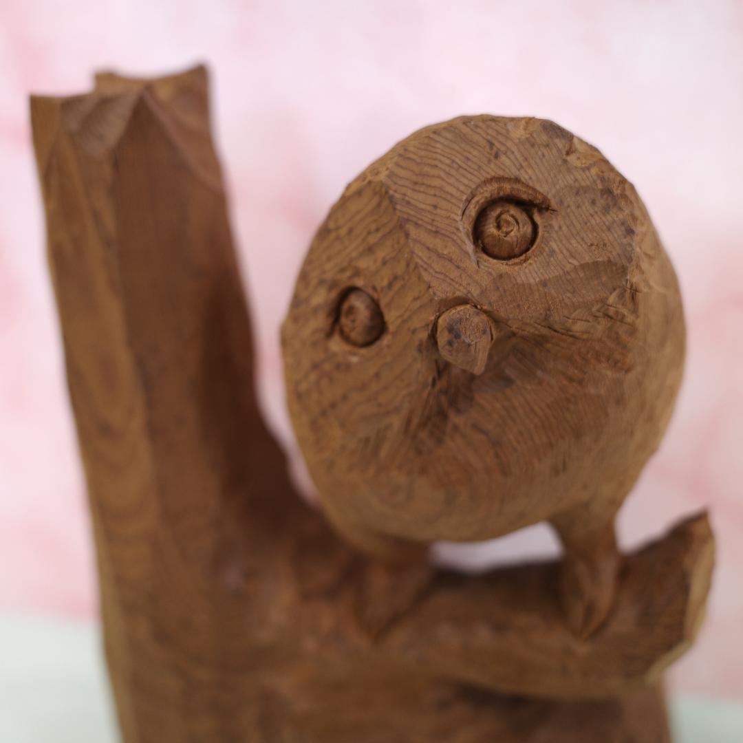工房がんま フクロウの木彫り５種セット