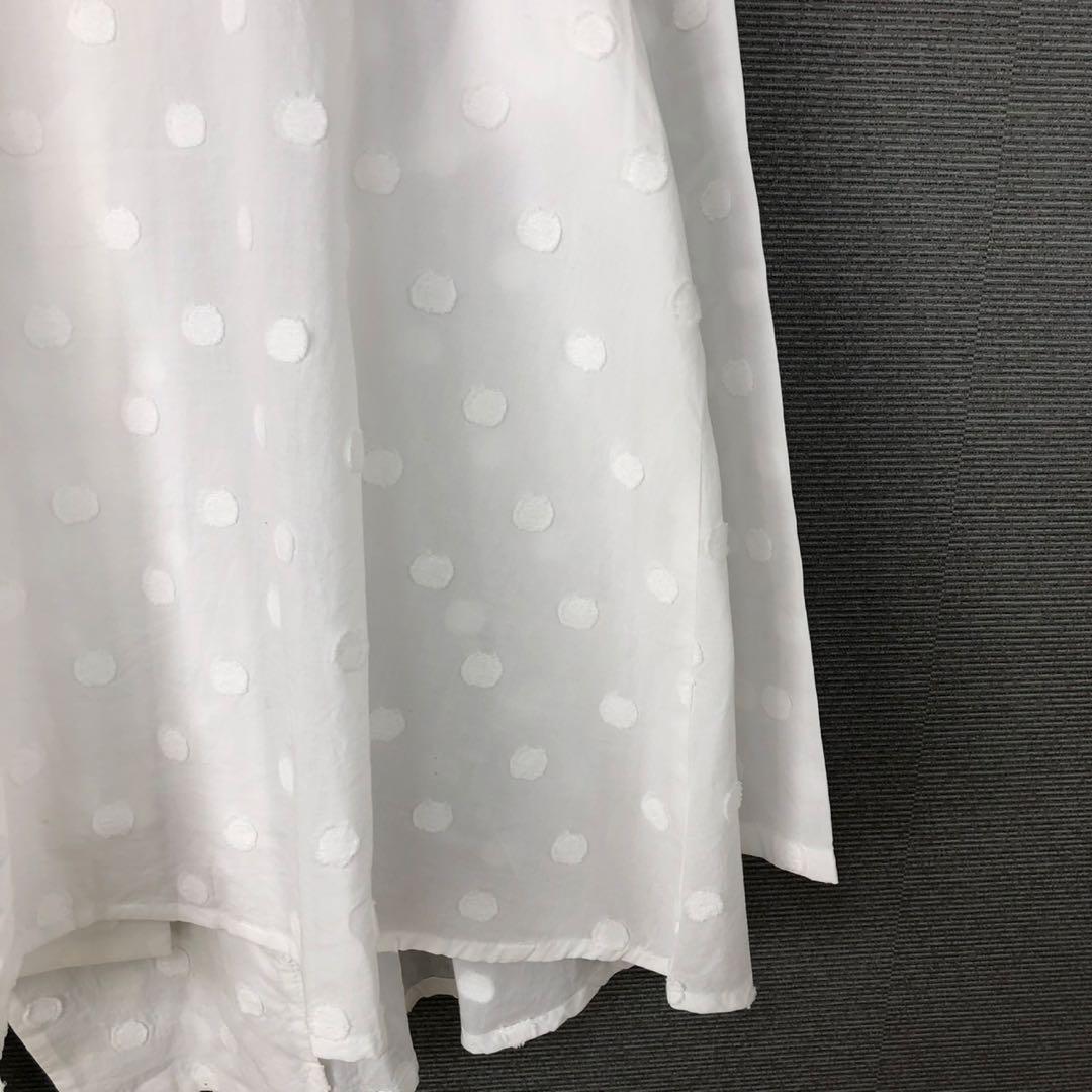 【未使用】センソユニコ 慈雨 ジウ コットン ドット柄ジャガード ブラウス40