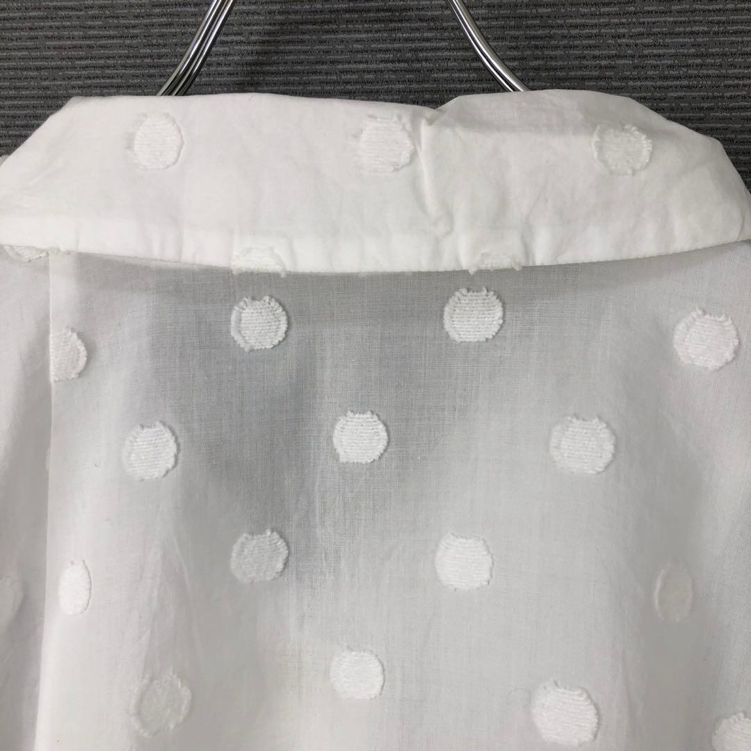 【未使用】センソユニコ 慈雨 ジウ コットン ドット柄ジャガード ブラウス40