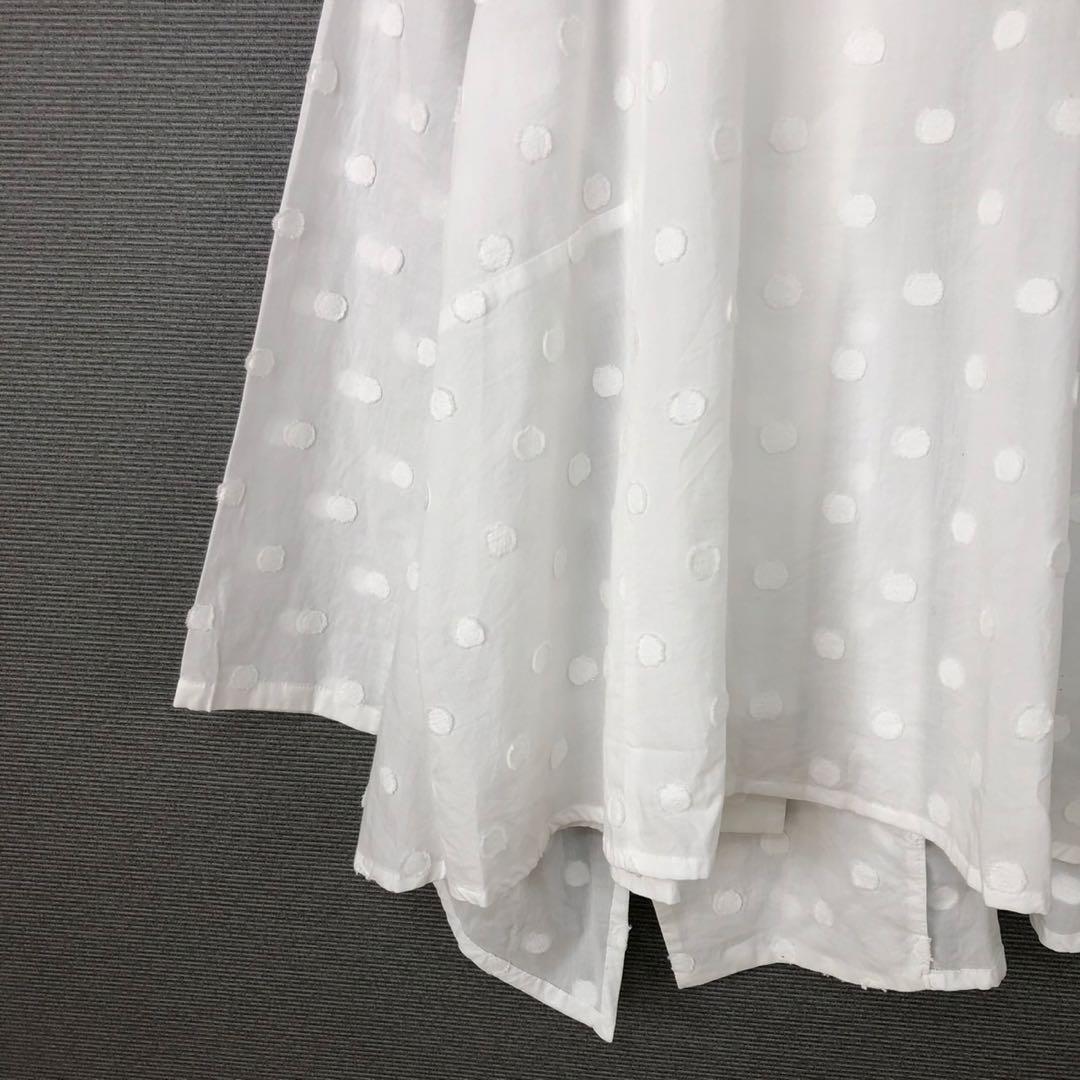 【未使用】センソユニコ 慈雨 ジウ コットン ドット柄ジャガード ブラウス40