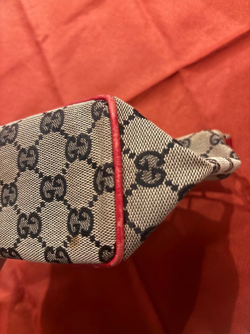 グッチ GUCCI GGキャンバス ポーチ ハンドバッグ レッド×ネイビー