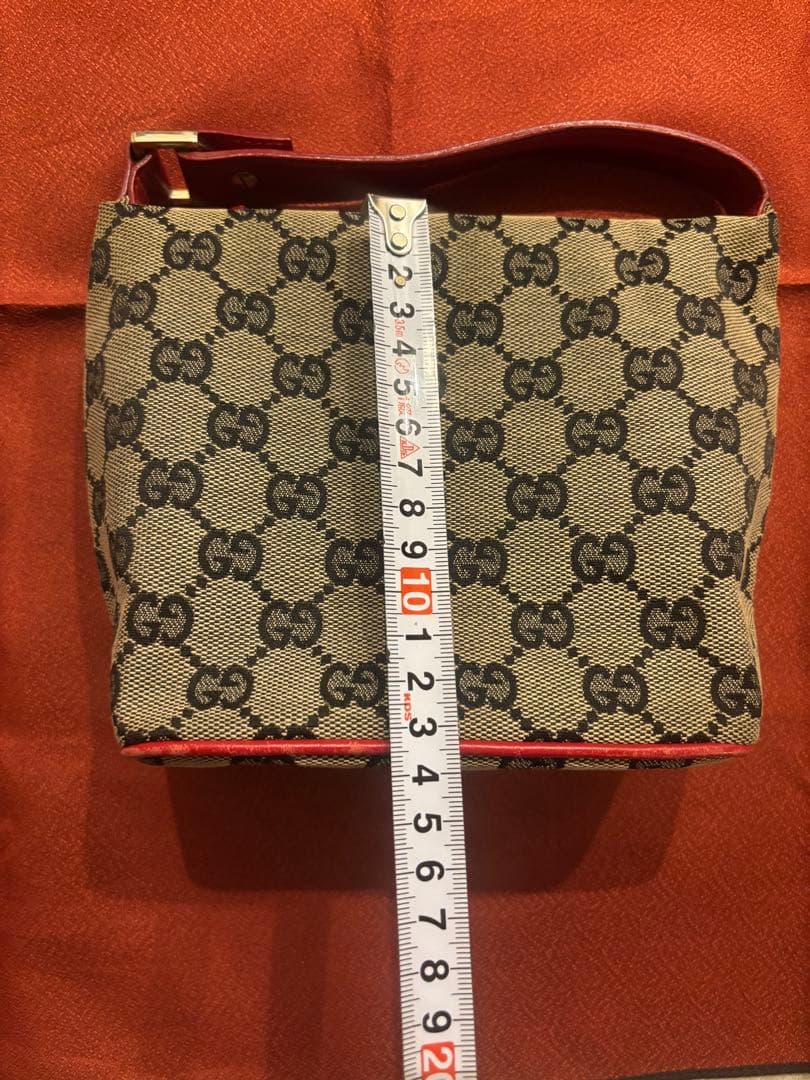 グッチ GUCCI GGキャンバス ポーチ ハンドバッグ レッド×ネイビー